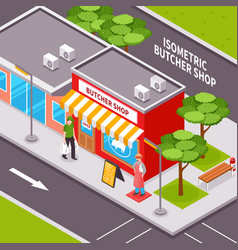 Butcher Shop Outside Isometric Design