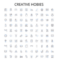 Creative Hobies Outline Icons Collection Painting