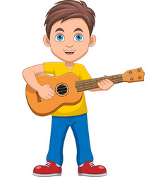 Cute Boy Playing Guitar