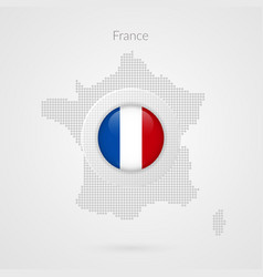 France Map Dotted Sign Isolated French Flag