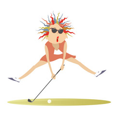 Golfer Woman On The Golf Course