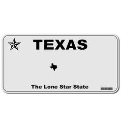 Texas Usa Car License Number Plate