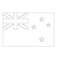 Black Outline Flag Of New Zealand