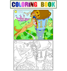 Princess Rapunzel In Stone Tower Coloring