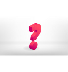 Red 3d Question Mark On White Background