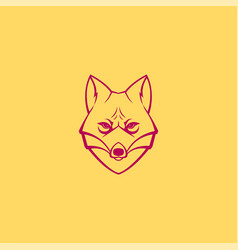 Simple Fox Face Logo Design Template