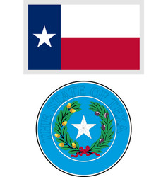 Texas Us State Flag And Coat Of Arm Design