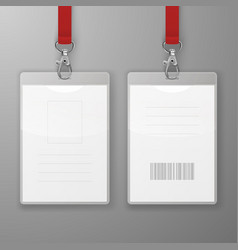 Two realistic blank office graphic id cards Vector Image