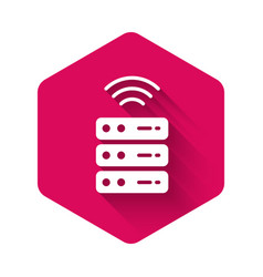 White Smart Server Data Web Hosting Icon