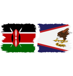 American Samoa And Kenya Grunge Flags Connection