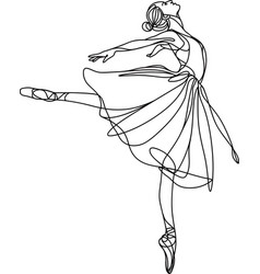 Dancing Ballerina In A Tutu One Line Drawing