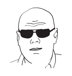 Image Of A Bald Man Wearing Glasses