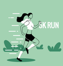 Woman Avatar Running And 5k Run Design