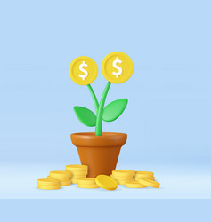 3d Money Tree Plant With Coin