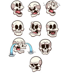 Cartoon Skulls With Different Expressions