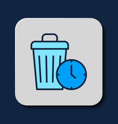 Filled Outline Waste Of Time Icon Isolated On Blue