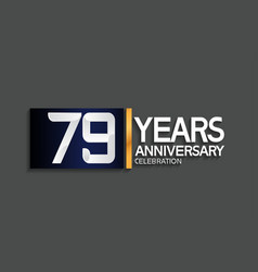 79 Years Anniversary Logotype With Blue