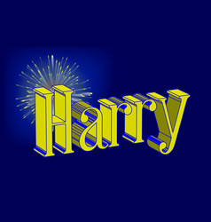 Baby Boy Name Harry On Abstract Background