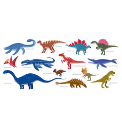 Cartoon Dino Set Jurassic Era Reptiles