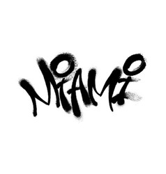 Sprayed Miami Font Graffiti With Overspray