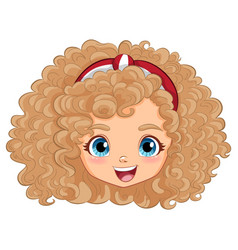 A Smiling Girl With Curly Hair