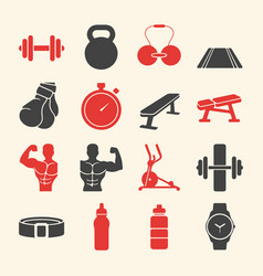 Fitness And Gym Icons Set