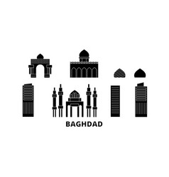 Iraq Baghdad Flat Travel Skyline Set