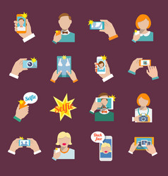 Selfie Icons Flat