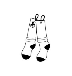 Sock Icon Hand Draw Black Colour Cloth Winter