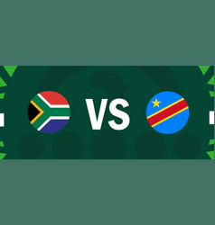 South Africa And Dr Congo Flags Match Emblems