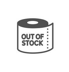 Toilet Paper Tissue Roll Icon Out Stock Sign