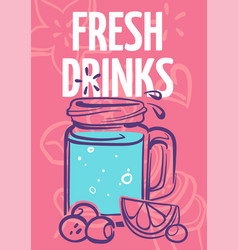 Fresh Drinks Flyer Healthy Fruit Smoothies