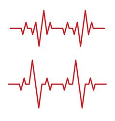 Red Heartbeat Line Set On White Background