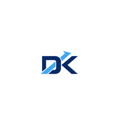 Simple Blue Initial Letter Dk Rise Logo Design