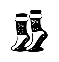 Sock Icon Hand Draw Black Colour Cloth Winter