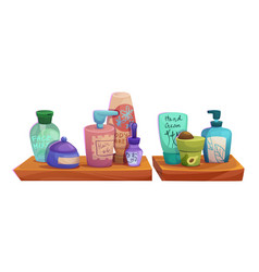 Bathroom Shelf With Skincare Beauty Product