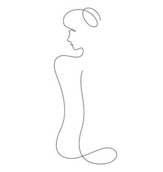 Continuous Line Drawing Of Beauty Woman Back Thin