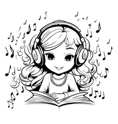 Girl Listening To Music With Headphones