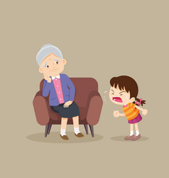 Rampage Girl And Elderly Woman Sitting On Sofa