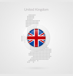 United Kingdom Map Dotted Sign Britain Isolated