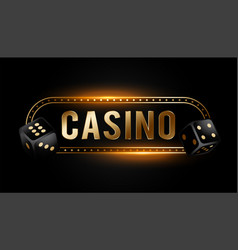 Casino Poker Game Banner With Realistic Dice