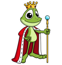 Frog King Wearing Crown Cartoon Clip Art