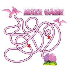 Maze Game Template In Dinosaur Theme For Kids