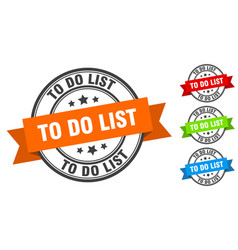 To Do List Stamp Round Band Sign Set Label