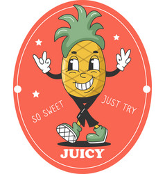 90s Fruit Funny Retro Groovy Cartoon Character