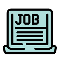 Laptop Vacancy Job Icon Flat