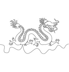 Continuous Line Drawing Dragon Chinese Zodiac Sign