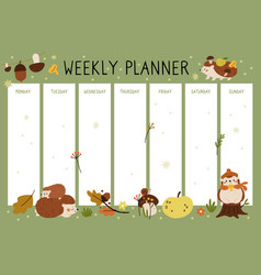 Cute Hedgehogs Lesson Schedule Funny Kids Weekly