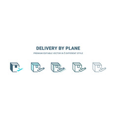 Delivery By Plane Icon In 5 Different Style