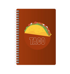 Notebook Mockup Brand With Taco Mexican Food